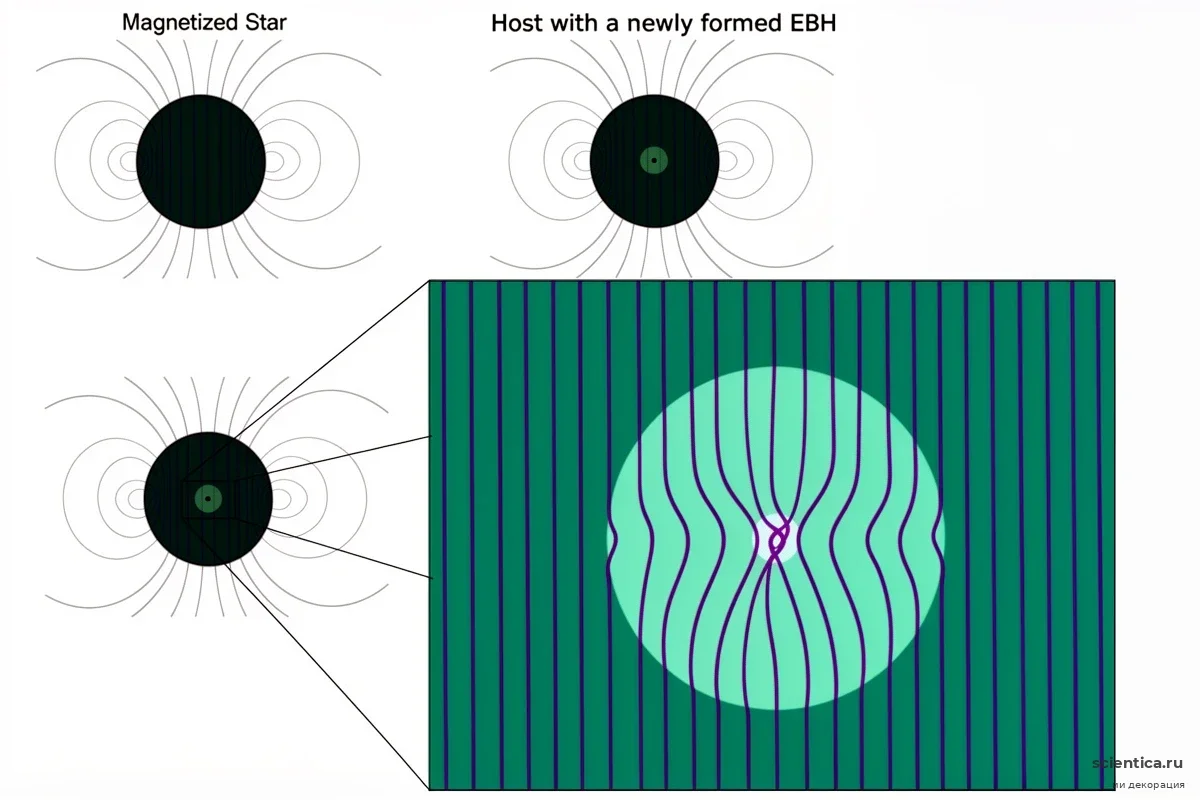 Магнитный щит против тьмы: как звезды выживают после поглощения черной дыры