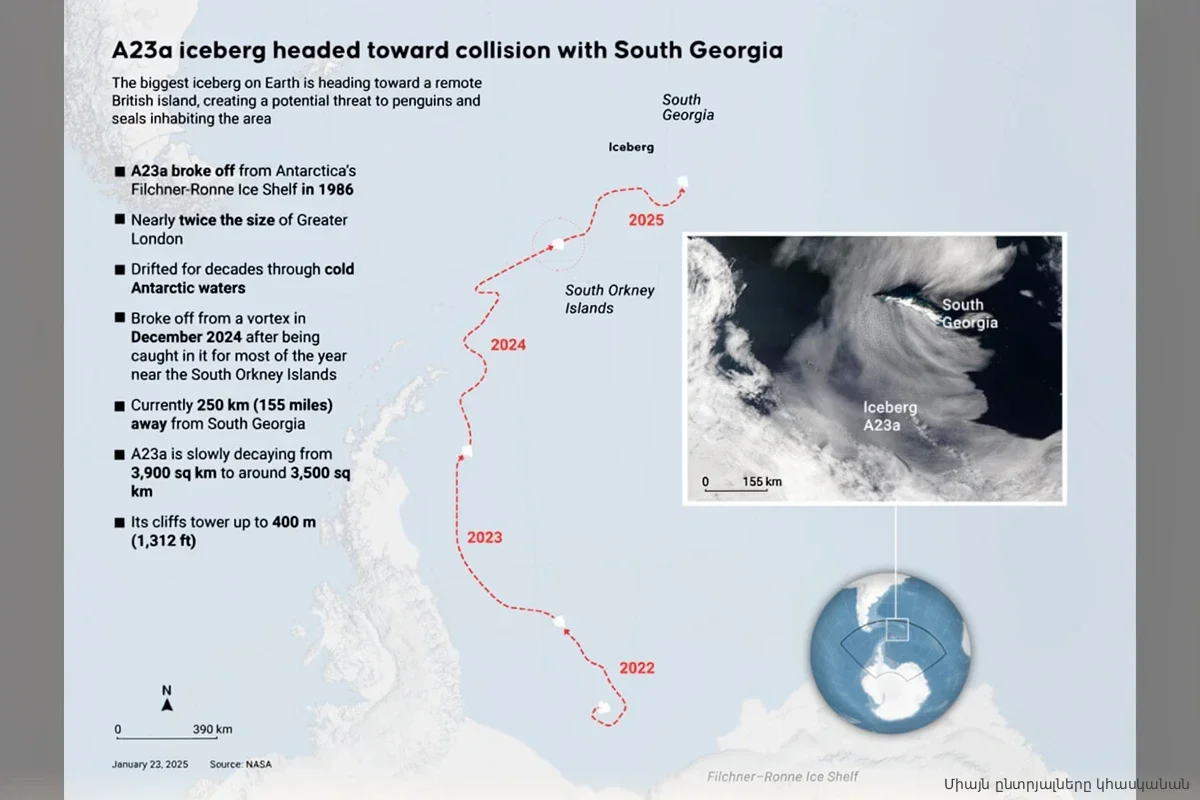 Гигант A-23A исчез спустя 40 лет: что именно уничтожило старейший айсберг планеты